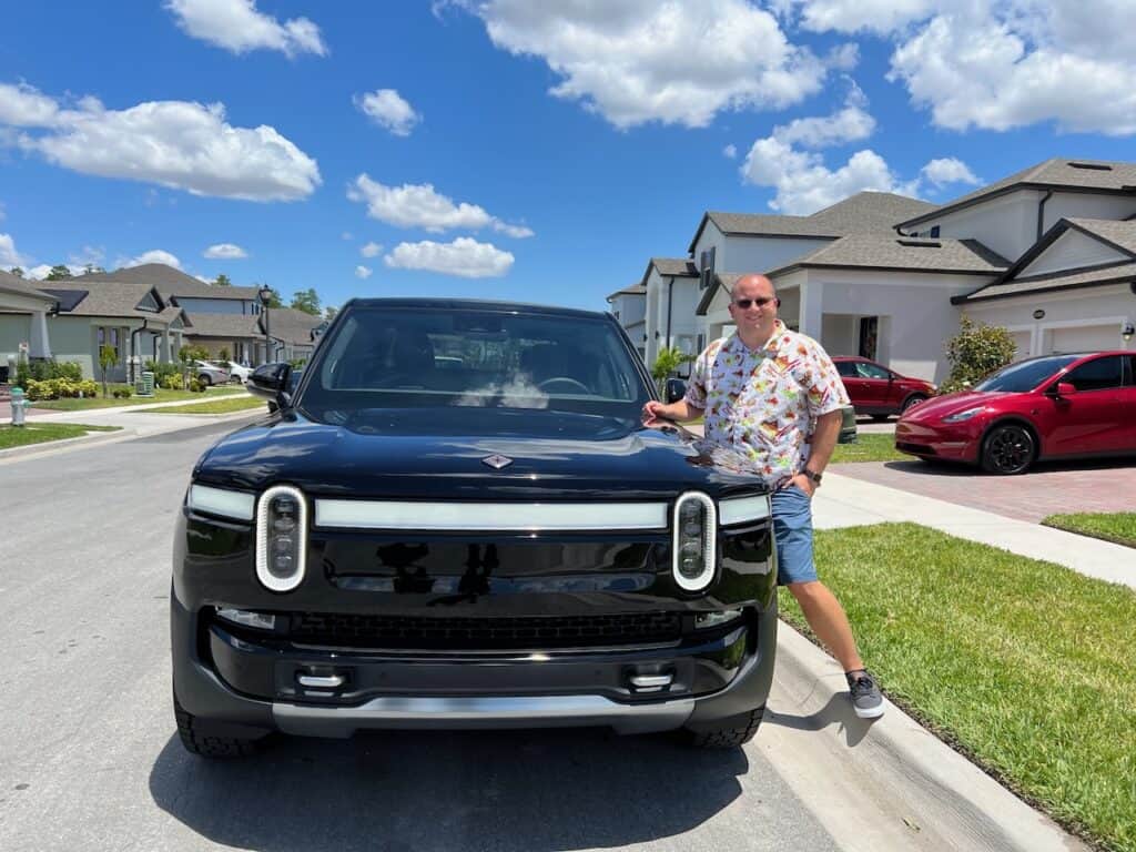 Jose with his Gen 1 Rivian R1T on delivery day