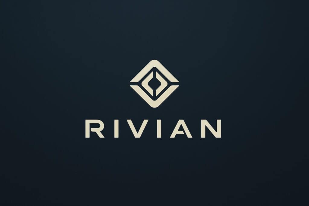 Rivian Logo with Dark Background