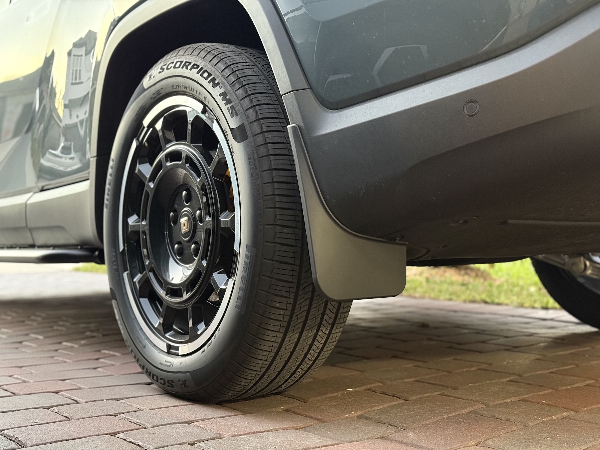 Rivian R1T with Aftermarket Mud Flaps