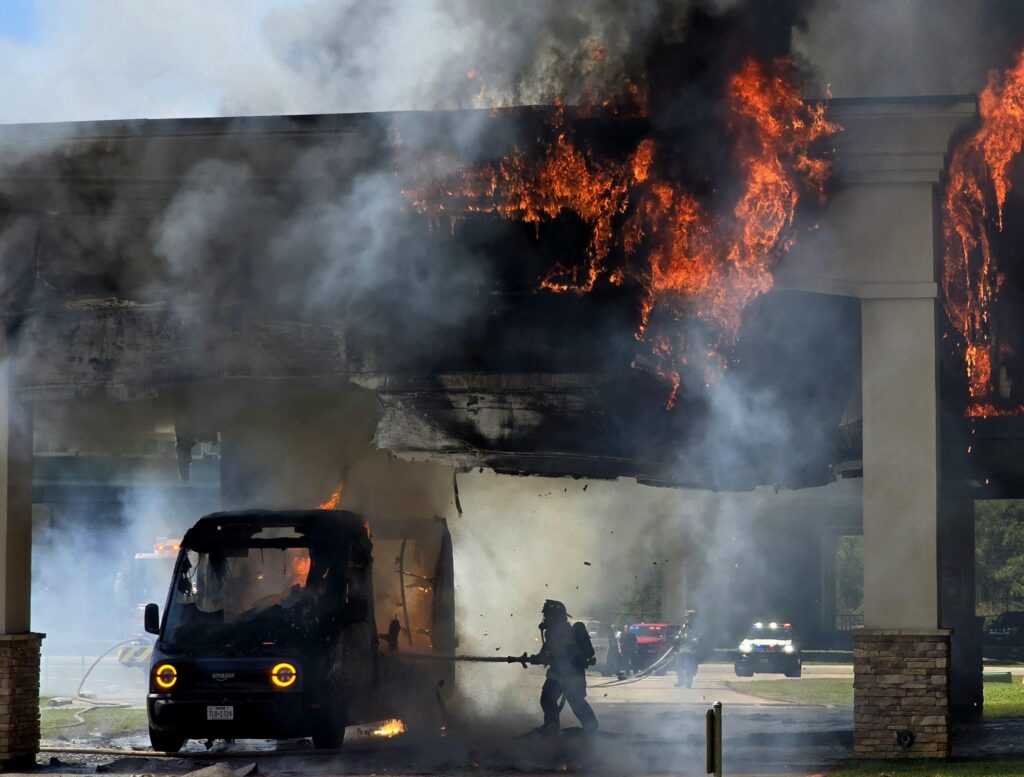 Amazon Delivery Van Fire