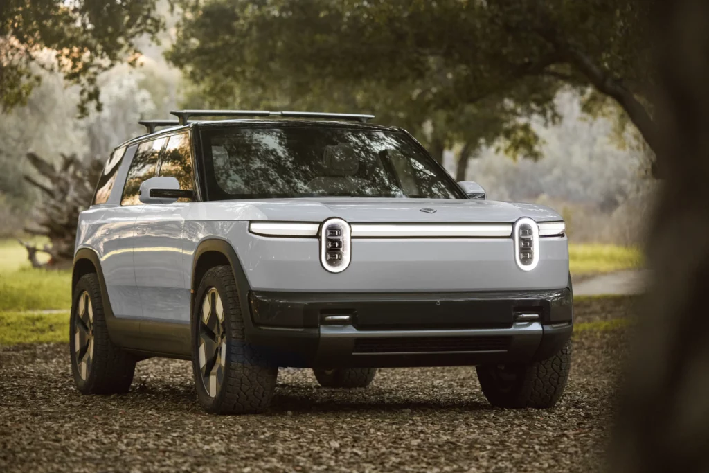 Rivian R2 in the forest